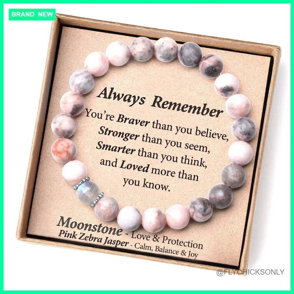 Handmade Crystal Bracelet with Encouragement Card for Girls